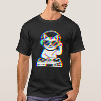 Vaporwave DJ Cat Kitten Music Rave EDM Music Conce T-shirt
