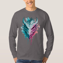 Vaporwave Draak Waterverf Lange Mouwen