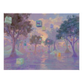 Vaporwave Dream Forest with Floating Windows Perfect Poster (Voorkant)