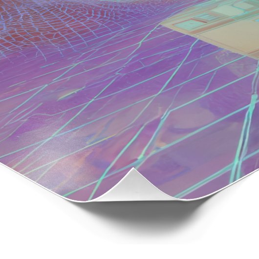 Vaporwave Dream Forest with Floating Windows Perfect Poster (Hoek)