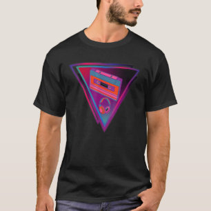 Vaporwave driehoek Synthwave Cassete DJ-tapehoofd T-shirt