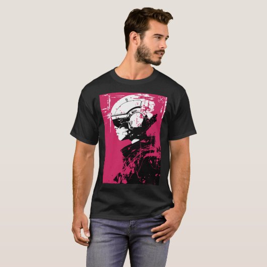 Vaporwave Dystopian Urban Cyberpunk Style T-shirt (Voorkant volledig)
