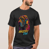 Vaporwave Engels Mastiff Papa Futuristisch Engels T-shirt (Voorkant)