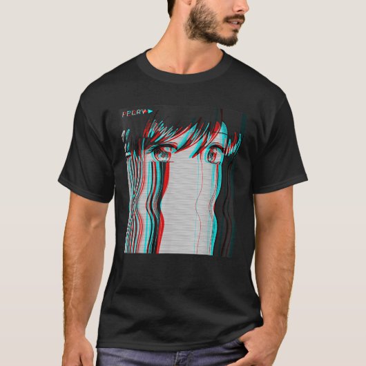 Vaporwave esthetisch zad Anime Girl Retro Eboy Egi T-shirt (Voorkant)