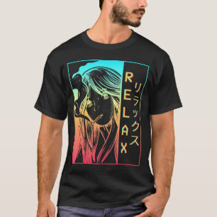 vaporwave esthetische anime meisje verdrietig japa t-shirt