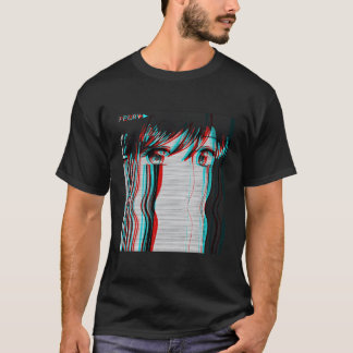 Vaporwave esthetische droevige anime E Harajuku T-shirt