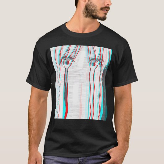 vaporwave esthetische droevige anime meisje anime  t-shirt (Voorkant)