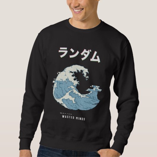 Vaporwave Esthetische Glitch 80s Retro Grote Golf Trui (Voorkant)
