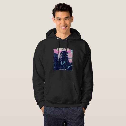 Vaporwave Esthetische Glitch 80s Retro Machine Hoodie (Voorkant volledig)