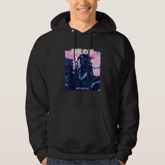 Vaporwave Esthetische Glitch 80s Retro Machine Hoodie (Voorkant)