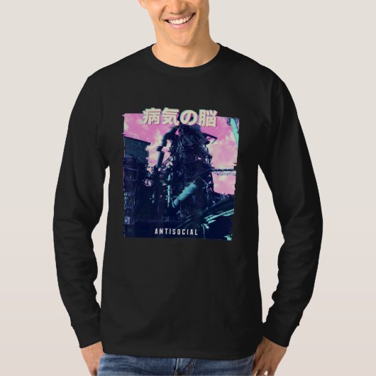 Vaporwave Esthetische Glitch 80s Retro Machine T-shirt (Voorkant)