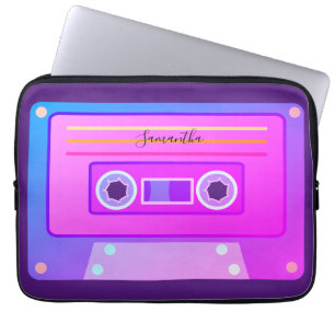 Vaporwave Esthetische Gradiënt Paarse y2k Cassette Laptop Sleeve