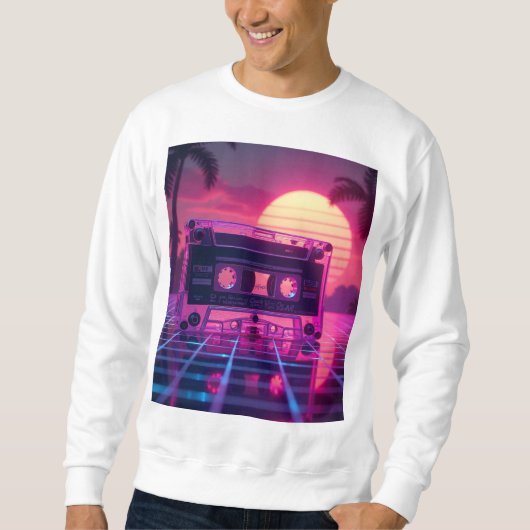 Vaporwave Esthetische Muziekontwerp Trui (Voorkant)