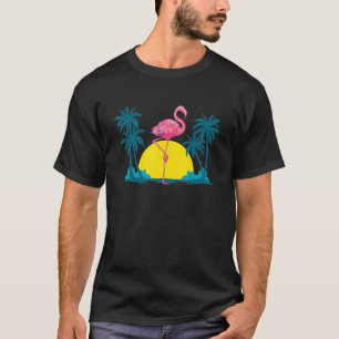 Vaporwave Flamingo Exotic Bird Sunset Tropical T-shirt