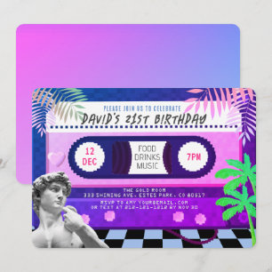 Vaporwave Future Funk Cassettebandje Birthday Kaart
