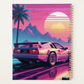 Vaporwave futuristische retro sportwagenplanner planner (Achterkant)