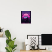 Vaporwave Gaming Bureaublad Poster (Thuiskantoor)