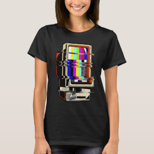 Vaporwave Geen signaal televisie van de Glitch Com T-shirt