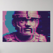 Vaporwave Glitch Art Portrait Poster (Voorkant)