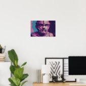Vaporwave Glitch Art Portrait Poster (Thuiskantoor)