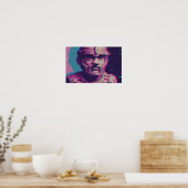 Vaporwave Glitch Art Portrait Poster (Keuken)