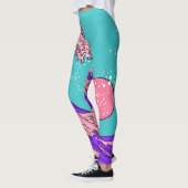 Vaporwave Great Wave: gestileerde oceaankunst Leggings (Links)