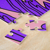 Vaporwave Great Wave: gestileerde oceaankunst Legpuzzel (Zijkant)