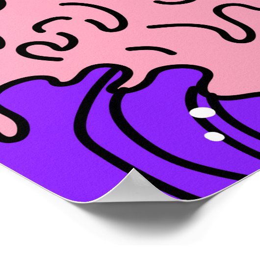 Vaporwave Great Wave: gestileerde oceaankunst Poster (Hoek)