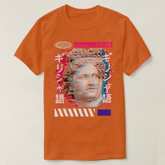 Vaporwave Griekenland Japans Grieks beeld Adonis T-shirt (Design voorkant)