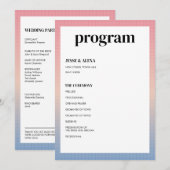 Vaporwave-huwelijksprogramma Programmakaart (Voorkant / Achterkant)