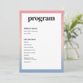 Vaporwave-huwelijksprogramma Programmakaart (Staand voorkant)