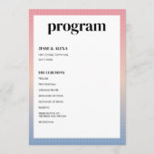 Vaporwave-huwelijksprogramma Programmakaart (Voorkant)