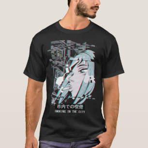 Vaporwave Japan Street Mode Smoking Anime T-shirt