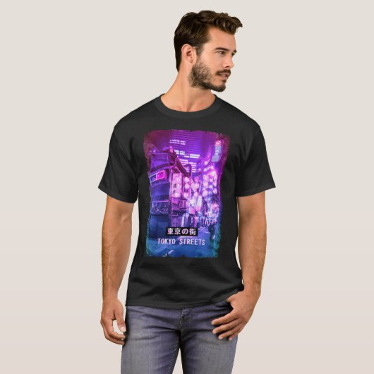 Vaporwave Japan Street Mode Tokyo Streets T-shirt (Voorkant volledig)