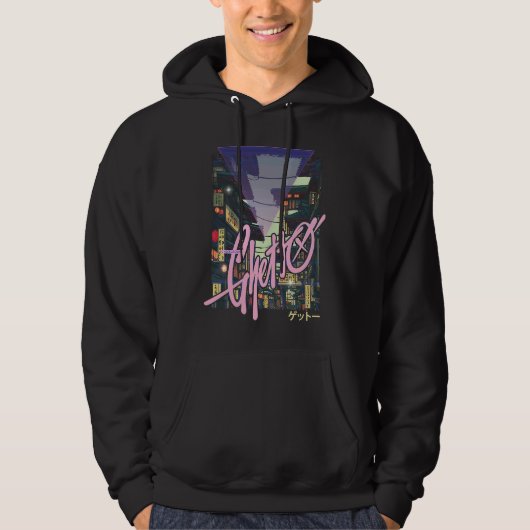 Vaporwave Japanese Underground Ghetto Cyberpunks Hoodie (Voorkant)
