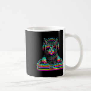 Vaporwave Kat Dj Techno Rave Edm Muziek Concert Pa Koffiemok