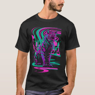 Vaporwave kat esthetische synthwave cyberpunk zwar t-shirt