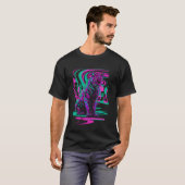 Vaporwave kat esthetische synthwave cyberpunk zwar t-shirt (Voorkant volledig)