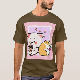 Vaporwave Kat Hamster 90s Japanse Kawaii Melk T-shirt