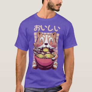 Vaporwave Kawaii Ramen Dog - Otaku Anime Manga2956 T-shirt
