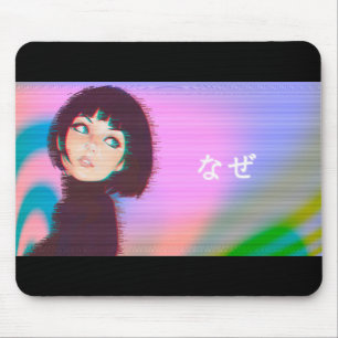 Vaporwave Kawaii vapor golf Japans meisje Muismat
