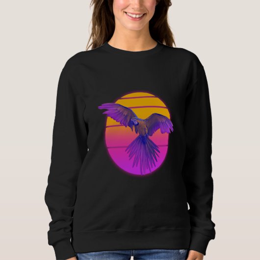 Vaporwave Macaw Parrot Tropical Bird Birdwatching Trui (Voorkant)