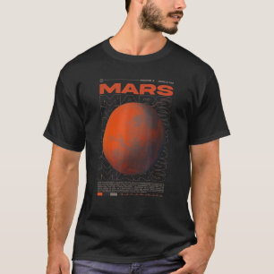 Vaporwave Mars Zonnestelsel Planeet Buitenruimte A T-shirt