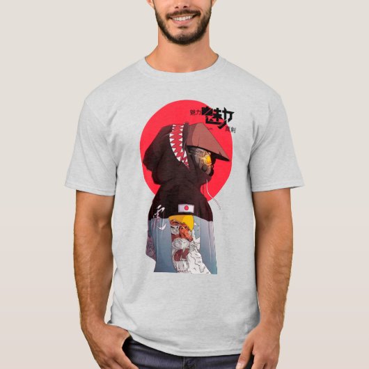 Vaporwave Modern Urban Cybperunk Style Samurai  T-shirt (Voorkant)