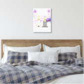 "Vaporwave Nymphensittiche Retro Zonsondergang Can Canvas Afdruk (Insitu (Slaapkamer))