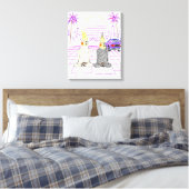 "Vaporwave Nymphensittiche Retro Zonsondergang Can Canvas Afdruk (Insitu (Slaapkamer))