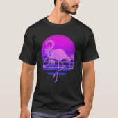 Vaporwave Palm Trees Pink Flamingo 80s Art Tropica T-shirt (Voorkant)