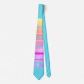 Vaporwave Pastels Digital Stripe Stropdas (Voorkant)