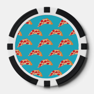 Vaporwave Pepperoni Kaas Pizza Slice Fastfood Poker Chips