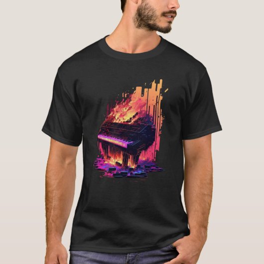 Vaporwave Piano T-shirt (Voorkant)